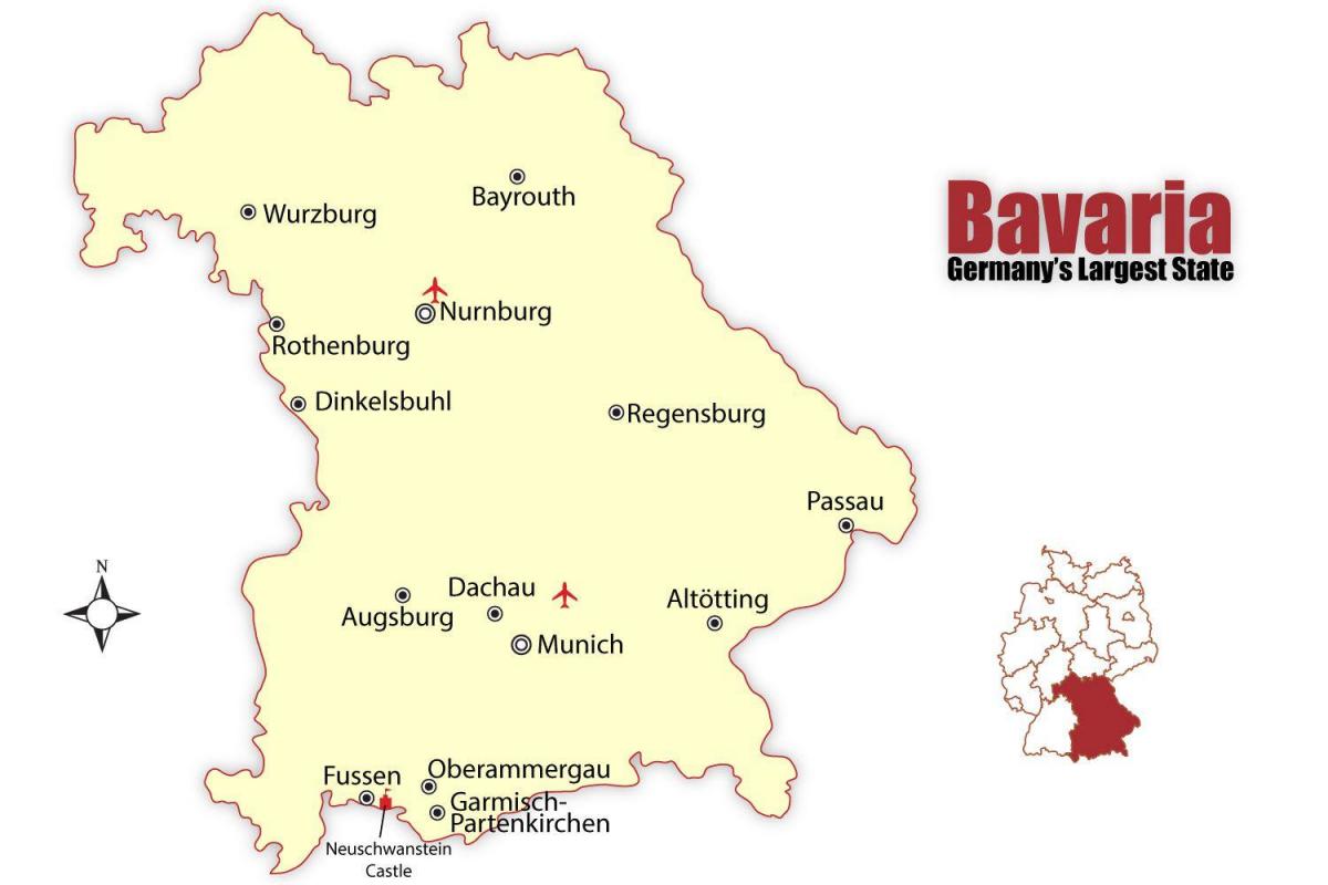 מפה של גרמניה מראה מינכן