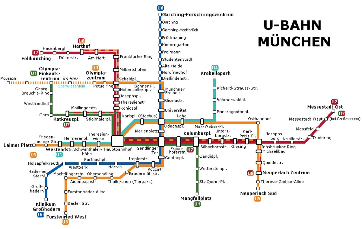 ubahn המפה מינכן