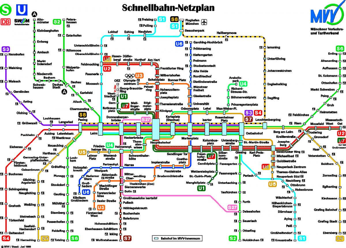 מפה של מינכן, מטרו