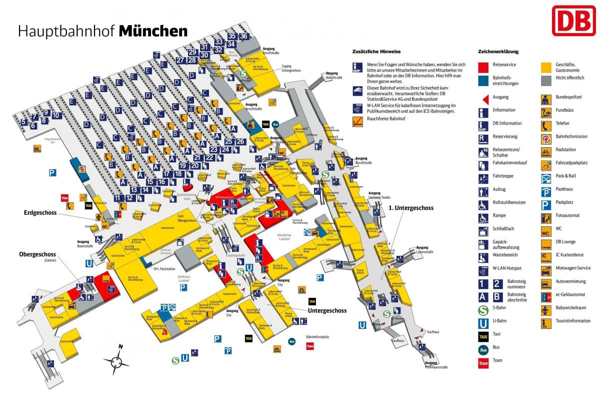 התחנה המרכזית של מינכן מפה