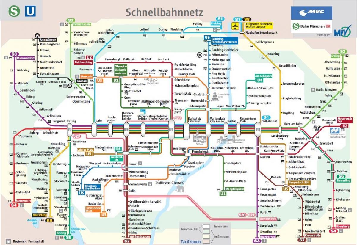 מינכן s1 הרכבת המפה