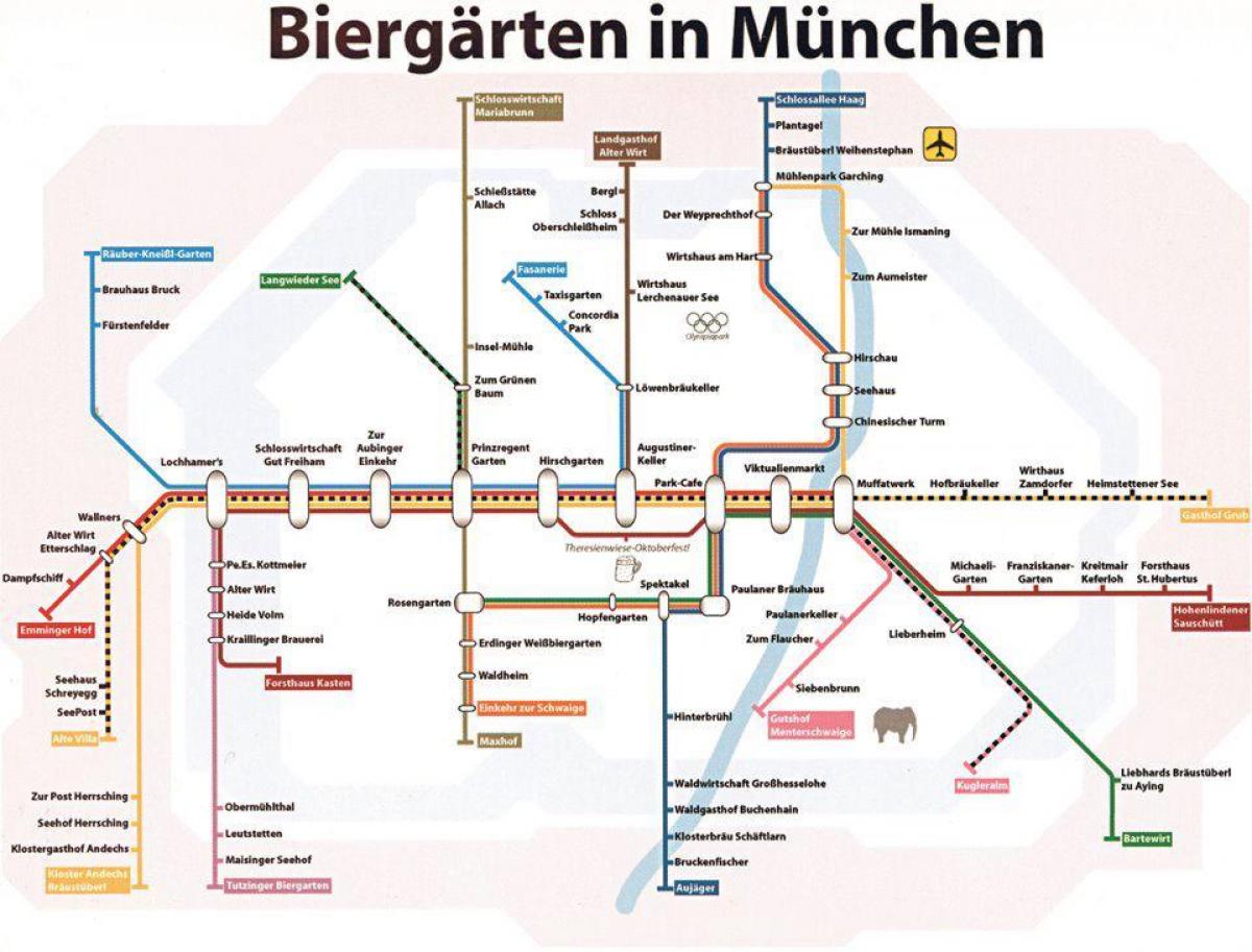 מפה של מינכן גן בירה