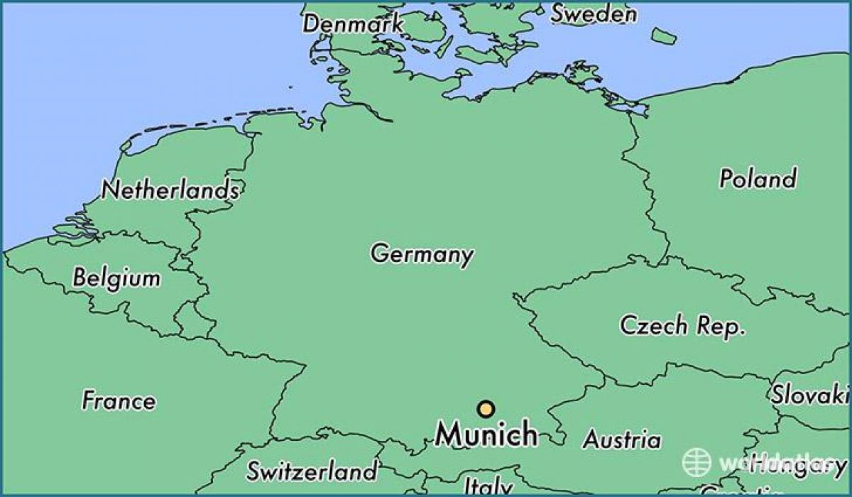 גרמניה מינכן על גבי מפה