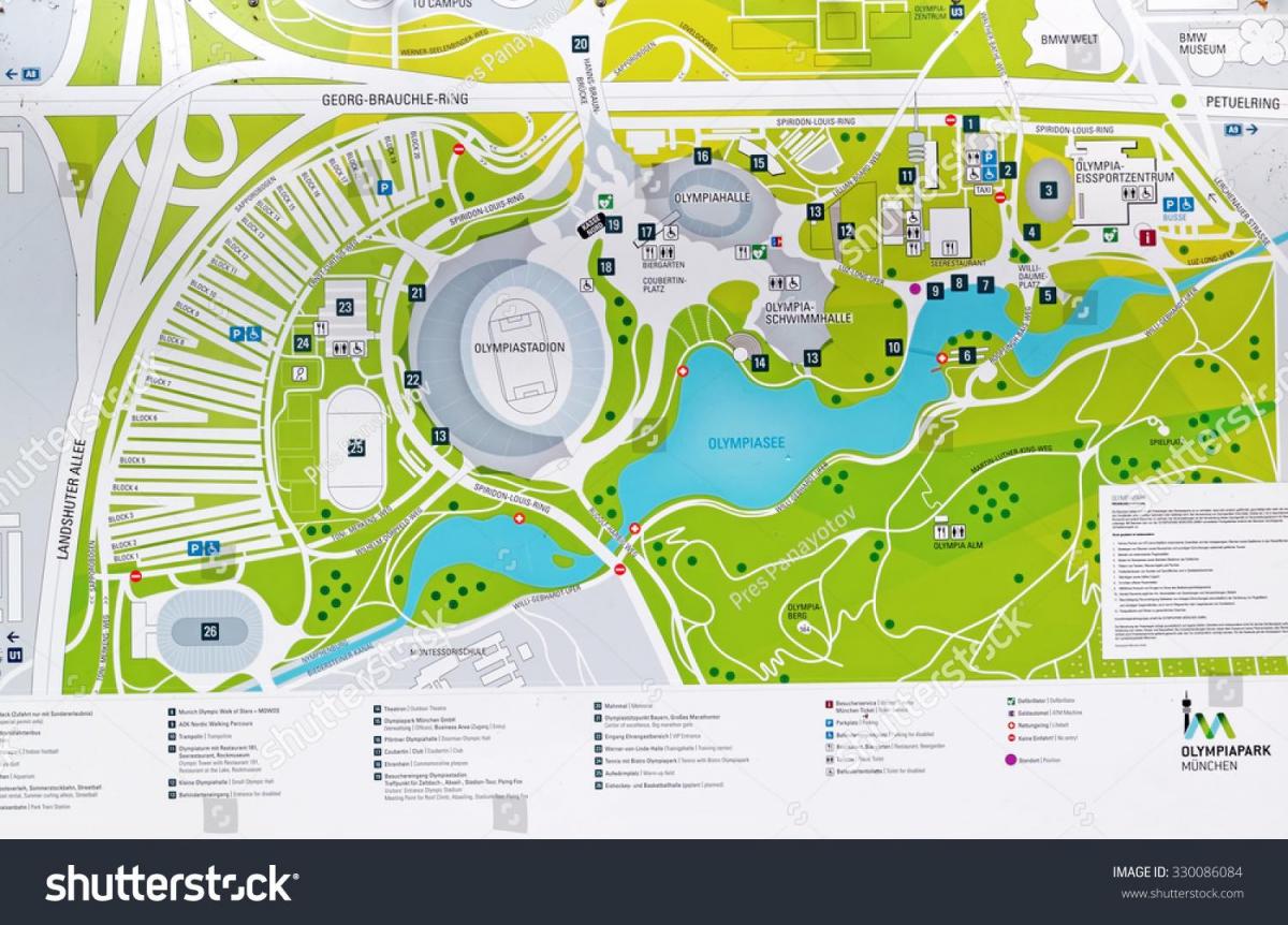 מפת הפארק האולימפי של מינכן