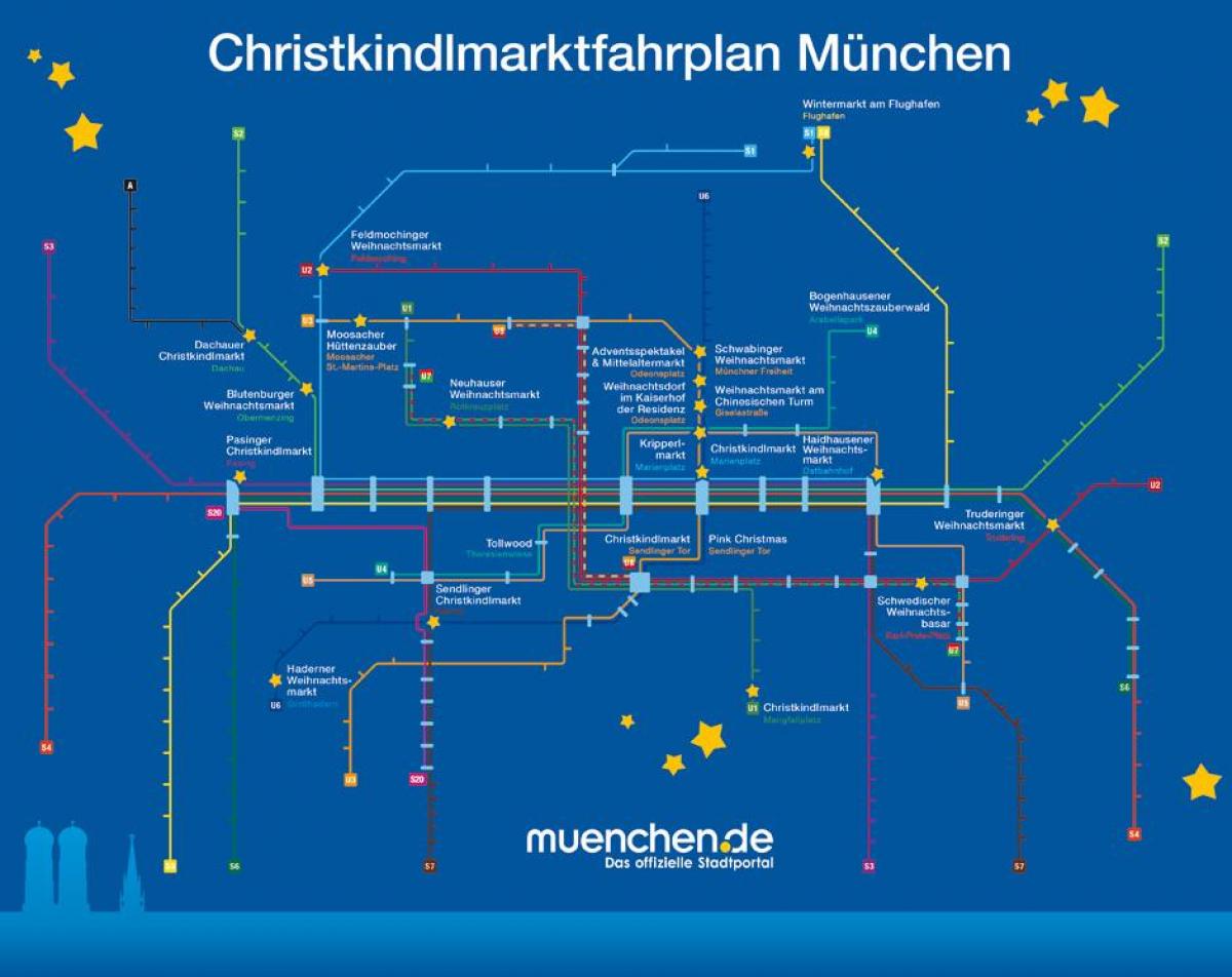 מפה של מינכן שווקי חג המולד