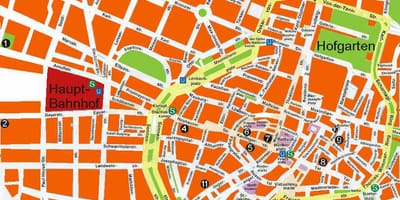 מפה של מינכן אולמות בירה