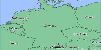 גרמניה מינכן על גבי מפה